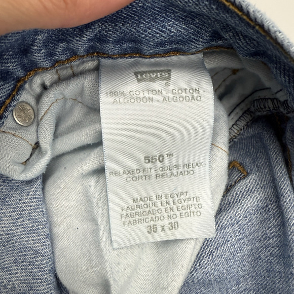 Levi's 550 Relaxed Fit Denim Blue Jeans 35x30 (35x29.5) 100% Cotton Medium Wash - Picture 6 of 10